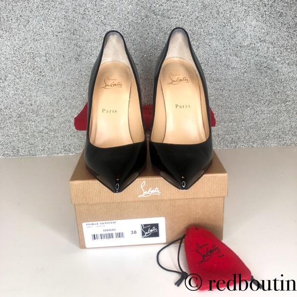 Christian Pigalle 100mm black patent pumps 38 - Picture 4 of 7